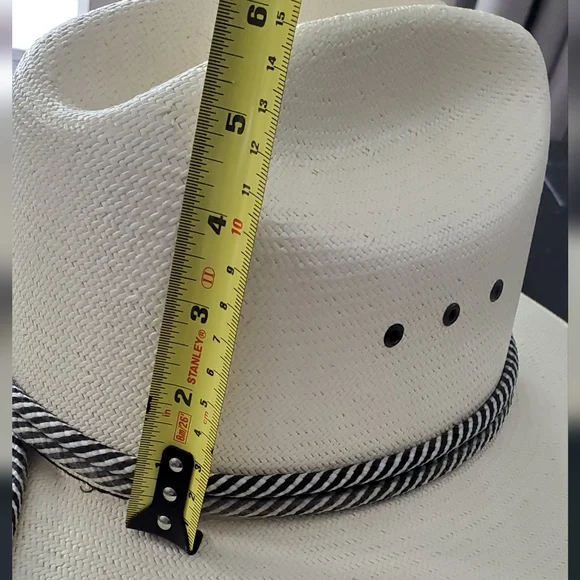 Texas Hat Company Genuine Shantung 20X Western Cowboy Hat, Natural, Sz 7 1/4" - Picture 14 of 15